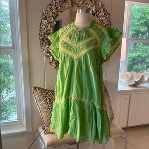 Green Ruffled Women's Dress